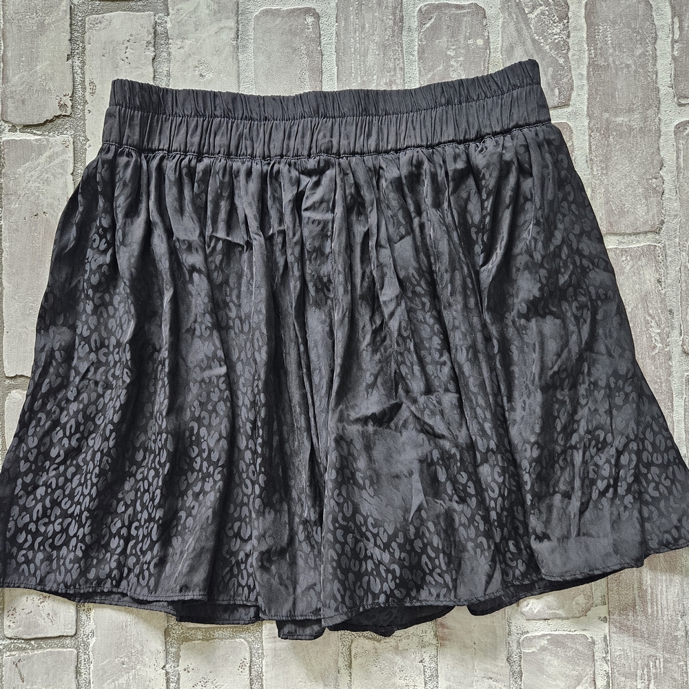 Black Leopard Print Skirt